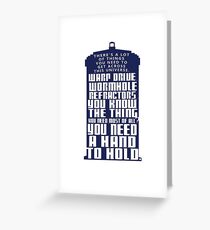You need a hand to hold - Dr Who Greeting Card