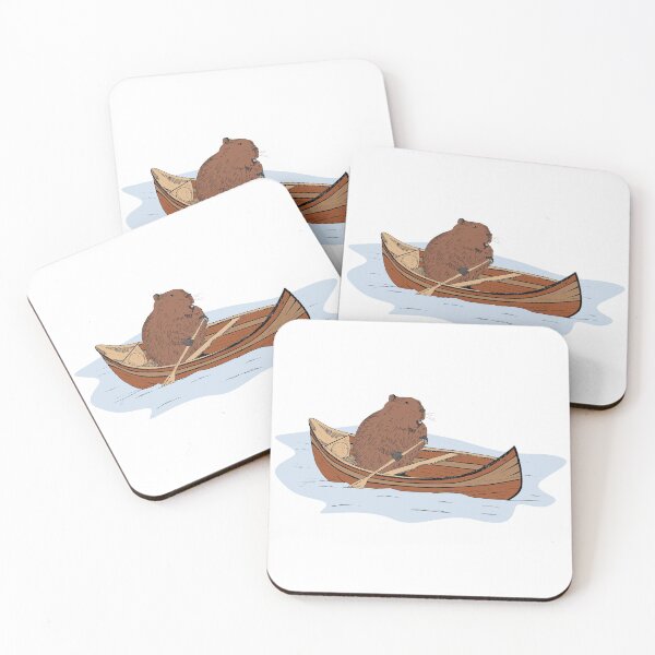 Item preview, Beaver in a canoe designed and sold by TheLostBreton.