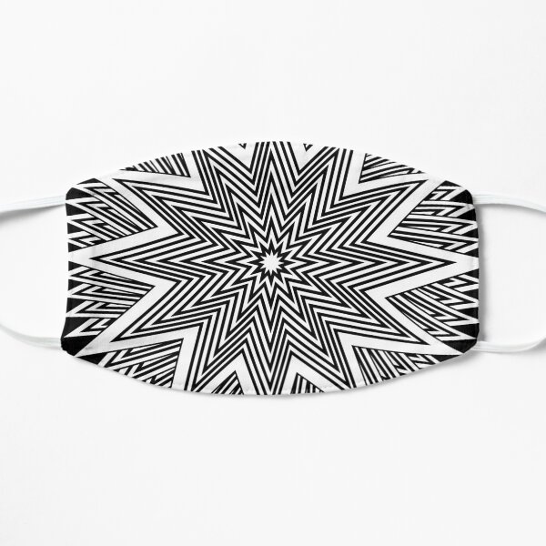 Black and White Minimalist Star Flat Mask
