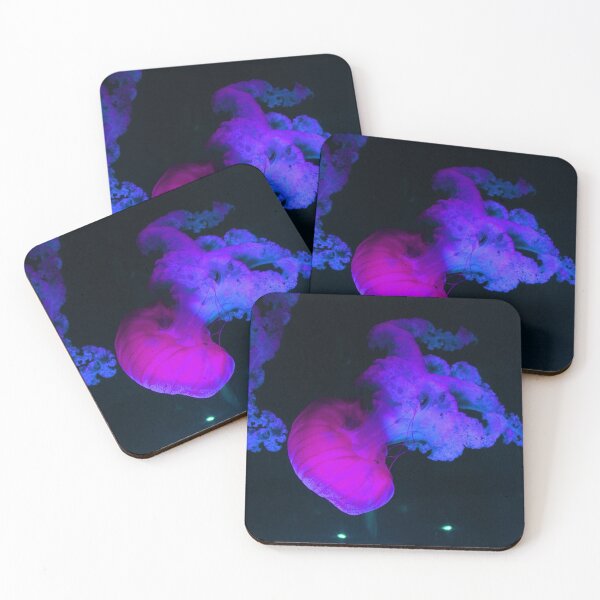Item preview, Diving Neon Purple Blue Jellyfish designed and sold by StayCuztom.