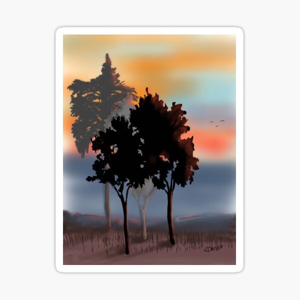 Evening trees Sticker