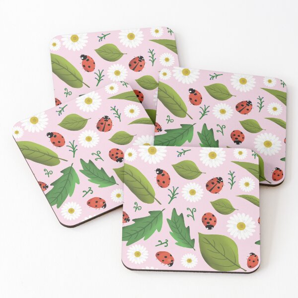 Item preview, Garden Ladybug Pattern Art (pink) designed and sold by jvcoart.