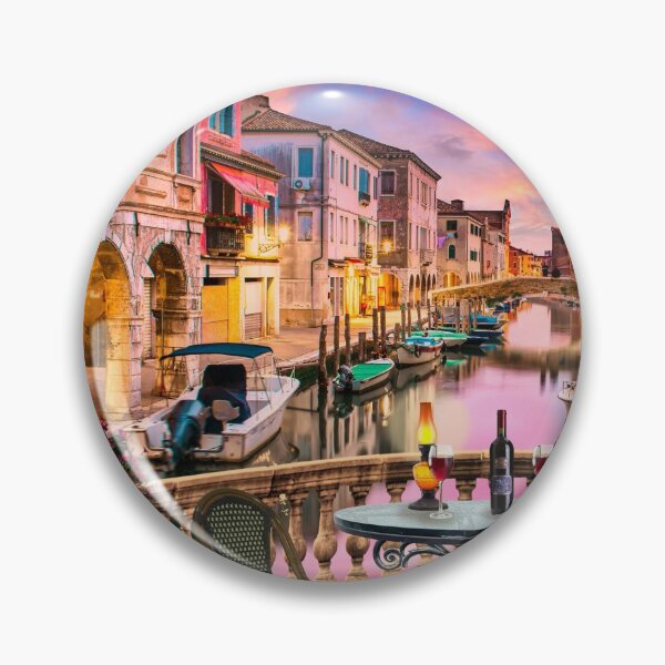 Item preview, Jigsaw Puzzle Romantic Venice Sunset Lamplight Alfresco Dining Colorful Flowers1000 piece designed and sold by StickerArtwork.
