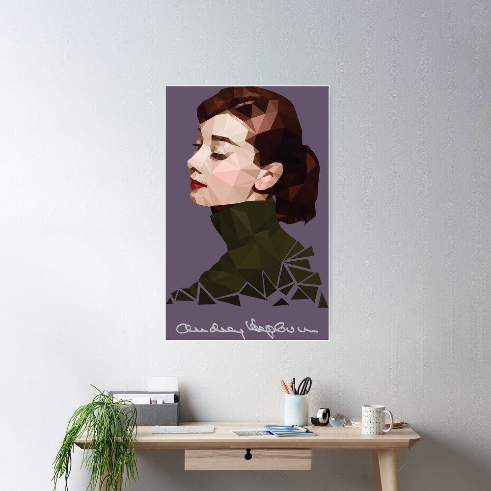 Audrey Hepburn Low Polygon Art Poster
