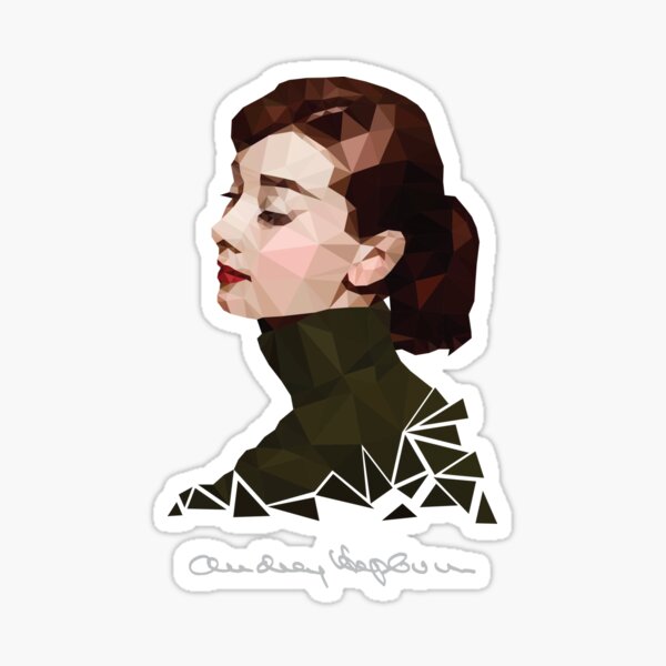 Audrey Hepburn Low Polygon Art Sticker