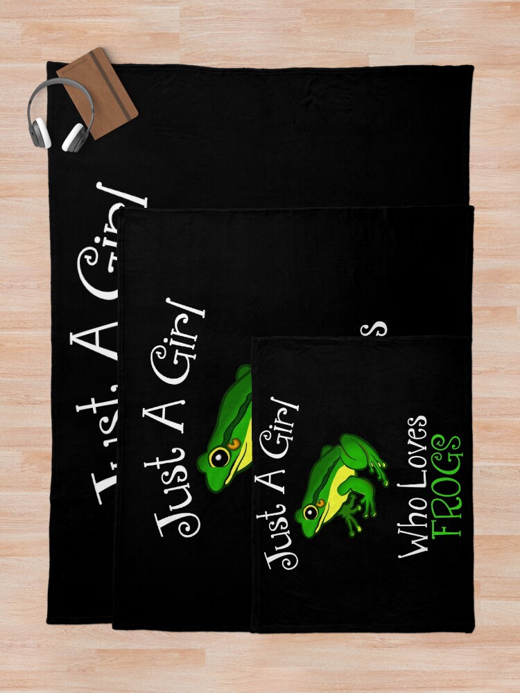 Alternate view of Just A Girl Who Loves Frogs Throw Blanket