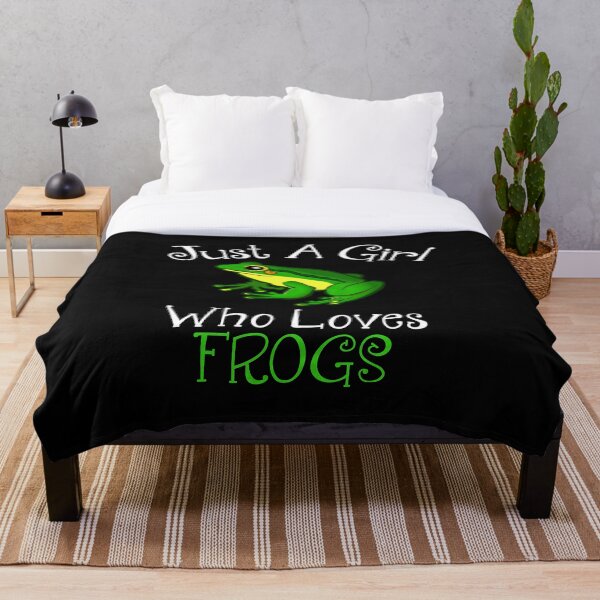 Just A Girl Who Loves Frogs Throw Blanket