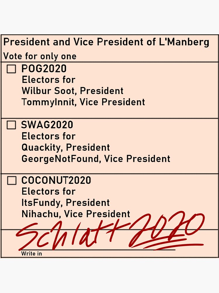 L'Manberg Election Ballot Schlatt 2020 by ChannexMogar