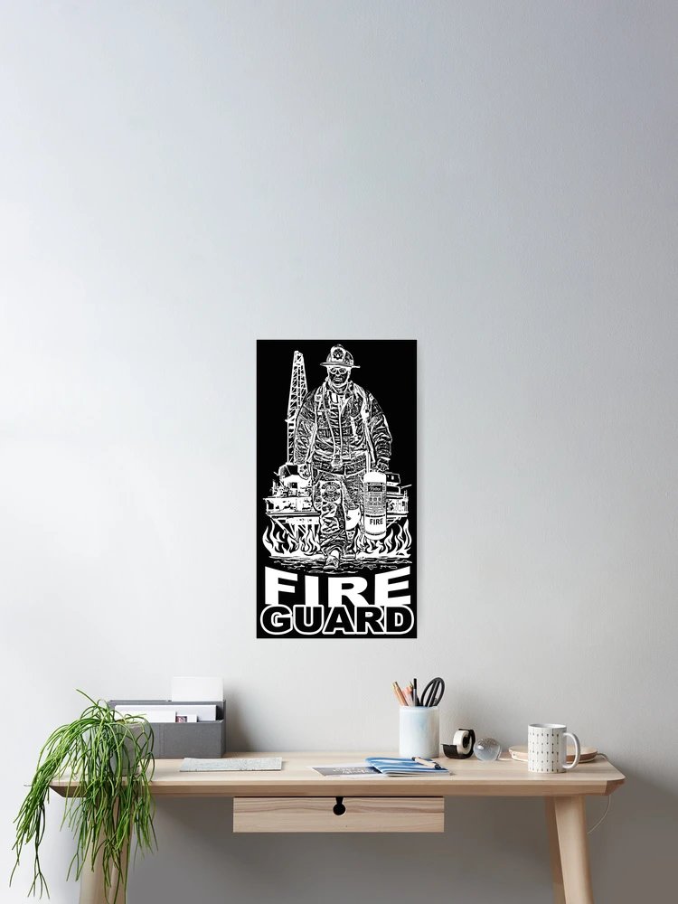 Thumbnail 2 of 3, Poster, Fire Guard; Oil Rig; designed and sold by StickerApe.