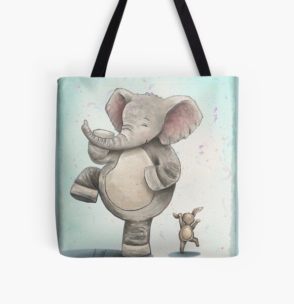 Kids Children Pattern "HAPPY ELEPHANT" Medium Paper Gift Present Bag 