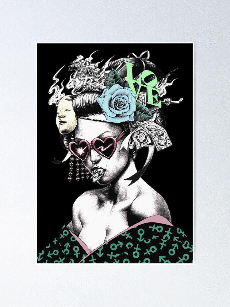 Vaporwave Geisha Cyberpunk Urban Style Poster For Sale By Owlvision33 Redbubble 3349