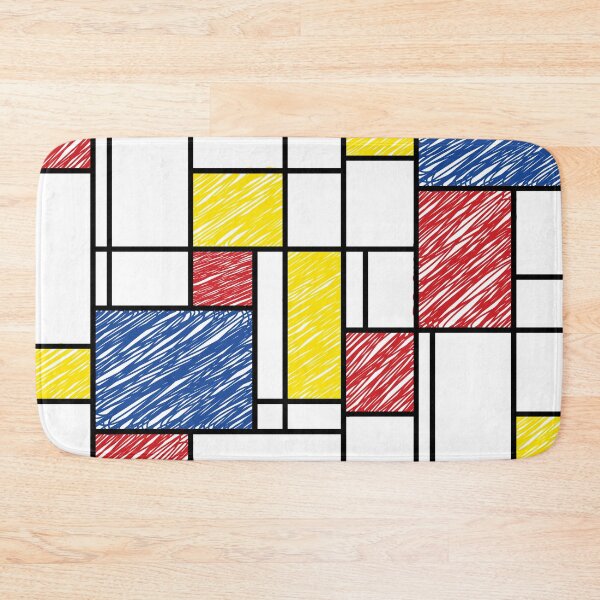Item preview, Mondrian Scribbles Minimalist De Stijl Modern Art © fatfatin designed and sold by fatfatin.