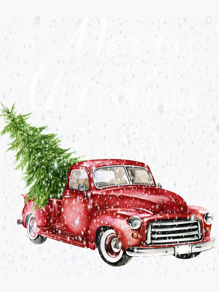 Red-Truck-Merry-Christmas-Tree-Vintage-Red-Pickup-Sweatshirt by gbmea247