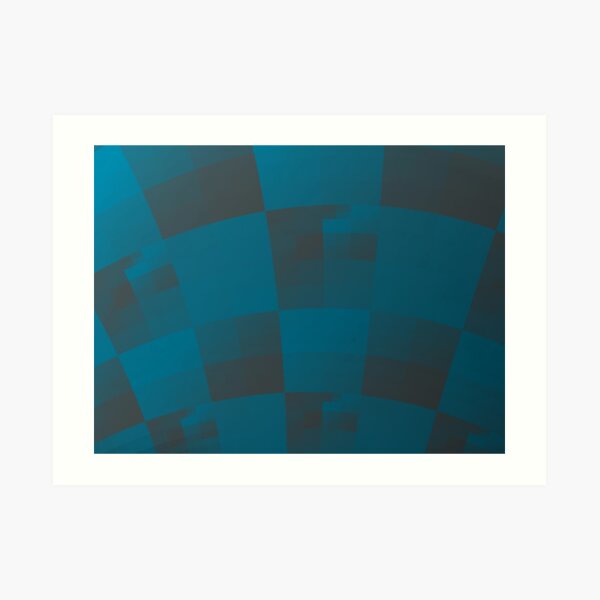 Squares Abstract Pattern Blue Art Print