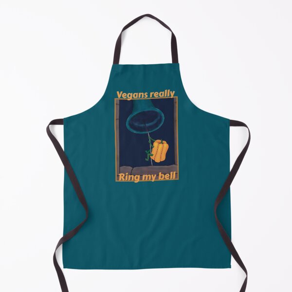Item preview, Vegans really ring my bell - funny cartoon with teal background designed and sold by Crystal Raymond.