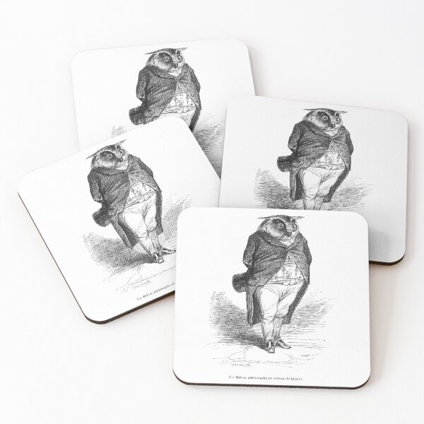 Item preview, Vintage "A Philosopher's Owl and a Bird of Letters" Drawing from Public and private life of animals (1877) designed and sold by Douglas E. Welch Design and Photography.