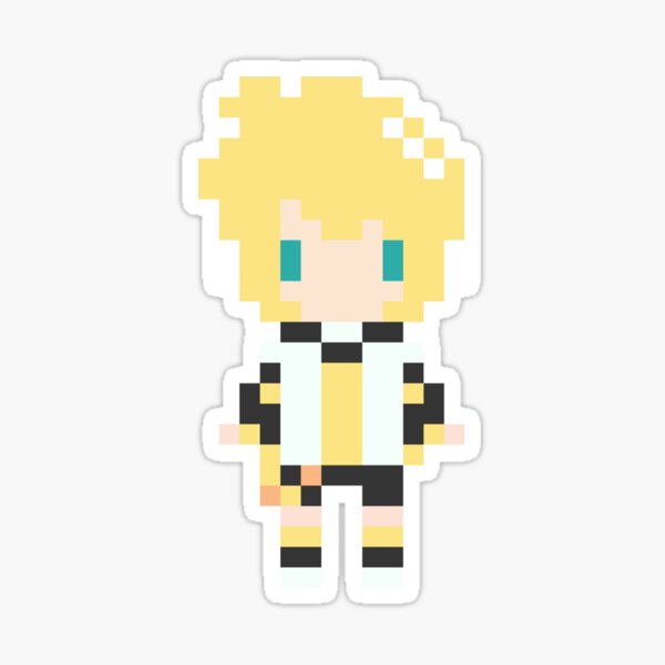 Vocaloid 2 Kagamine Len Pixel Design Sticker For Sale By Celestrai