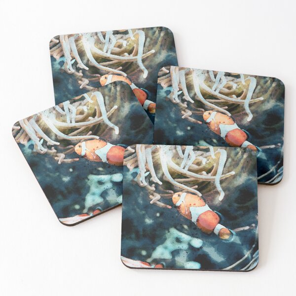 Item preview, Clownfish with Anemone Watercolor Style Ocean Art  designed and sold by TheBearandBunny.