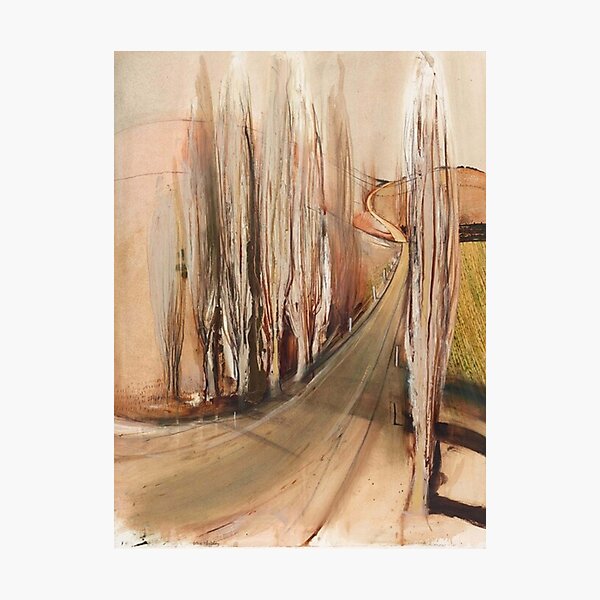 Brett Whiteley- 'Memory from School - Winter Poplars' (1992) Original oil painting by the great Australian artist Photographic Print