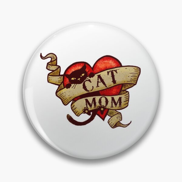 Item preview, Cat T-ShirtCat Mom in Retro Heart Tattoo Style designed and sold by LaVanen.