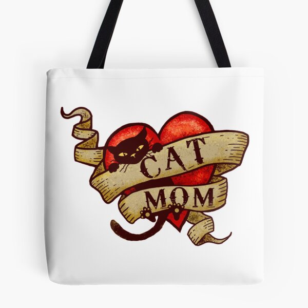 Item preview, Cat T-ShirtCat Mom in Retro Heart Tattoo Style designed and sold by LaVanen.