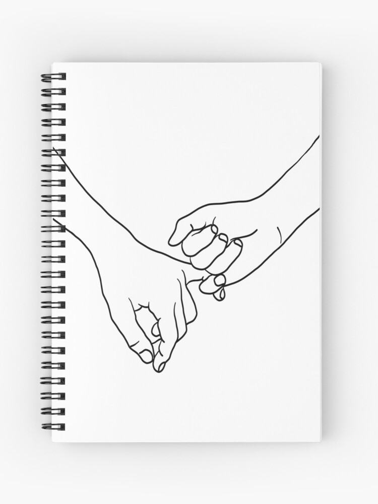 Pinky Promise Single line art | Spiral Notebook