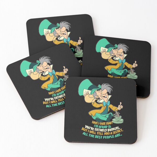 Item preview, Alice Mad Hatter Quotes Gone Bonkers Unbirthday Tea Party Fans Vintage Literary Gifts designed and sold by TopTeeShop.