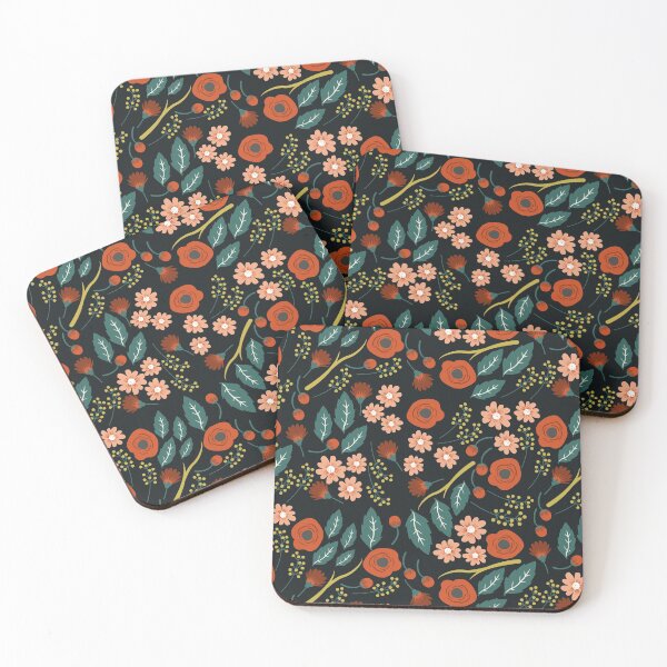 Item preview, Patrón floral oscuro designed and sold by AllPrintsAndArt.