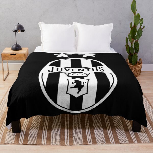 Plaid Manta a Cuadros Edredón Juventus FC Logo JJ 260x170cm Campeonato de fútbol Original de la Serie A