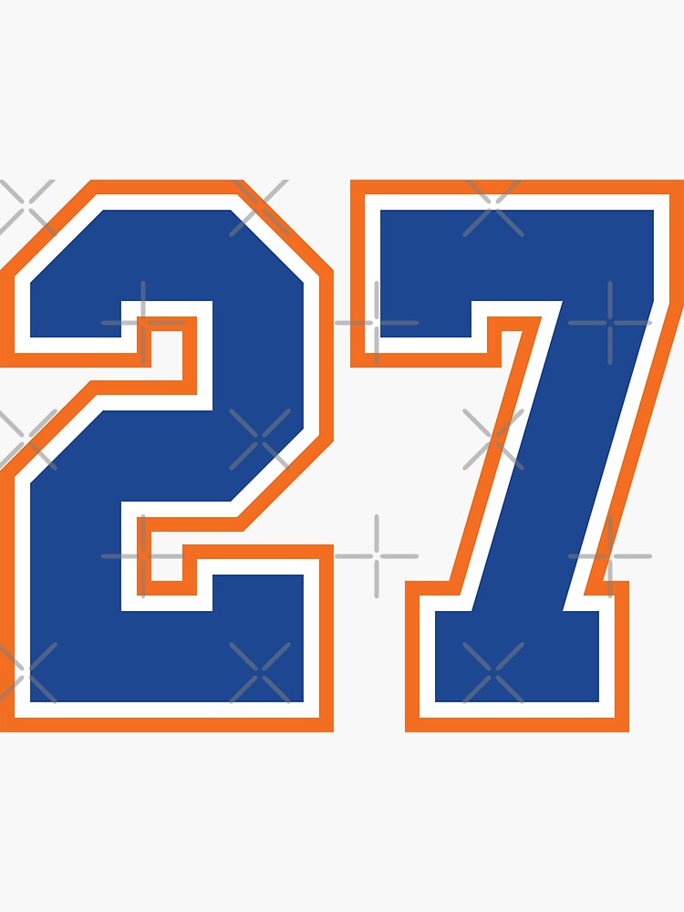Twenty-Seven Jersey Number Sports 27 | Sticker