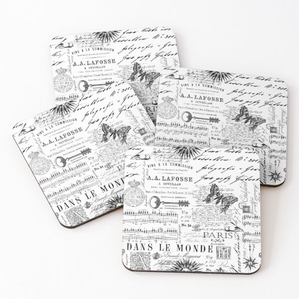 Item preview, Black And White Vintage Handlettering And Ornaments Script Pattern designed and sold by artsandsoul.