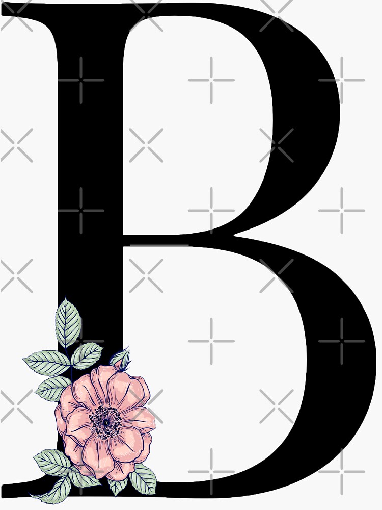 "Letter B Floral Monogram" Sticker For Sale By Pretty-Pixel | Redbubble