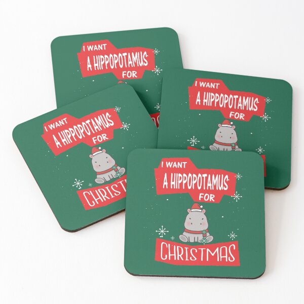 Item preview, I WANT A HIPPOPOTAMUS FOR CHRISTMAS designed and sold by Delicious Design ⭐⭐⭐⭐⭐.