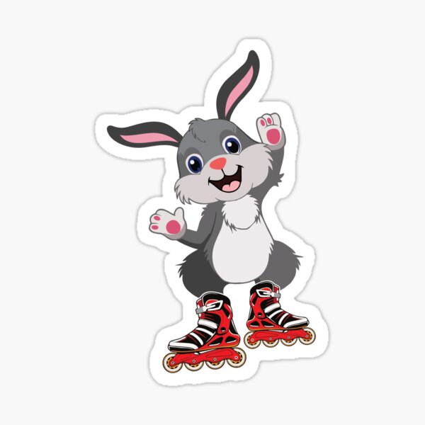Skateboard Sports Inlineskates Rabbit Sticker