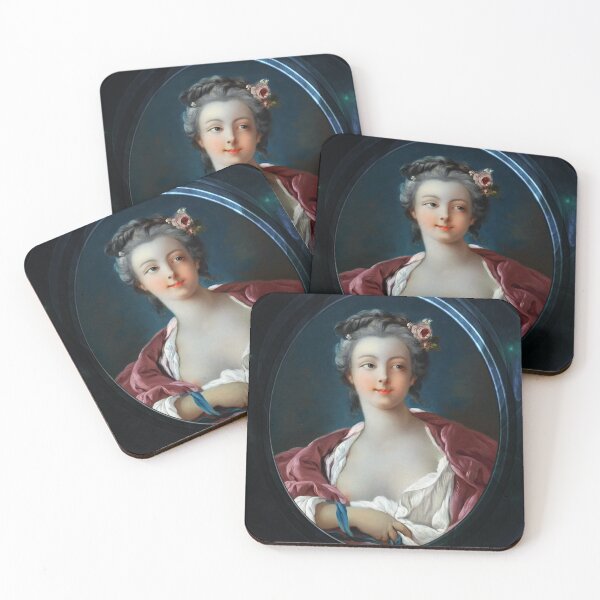 Item preview, Young Woman with Flowers in Her Hair by François Boucher Old Masters Classical Art Portrait Reproduction designed and sold by Xzendor7 Digital Art Creations.