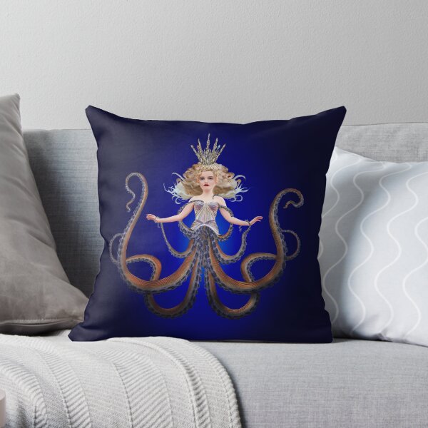 Octopus Queen Throw Pillow