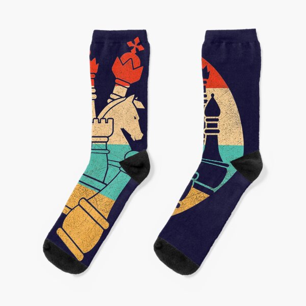 Vintage retro chess pieces stalemate Socks