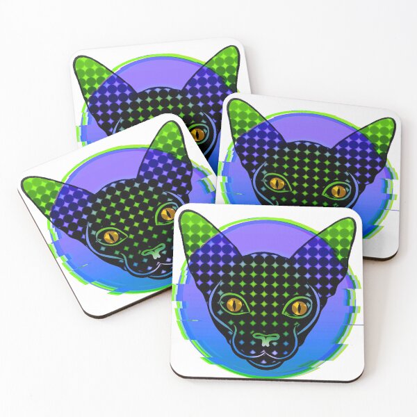 Item preview, Trippy Green and Blue Glitch Cat designed and sold by ProximaBrian.