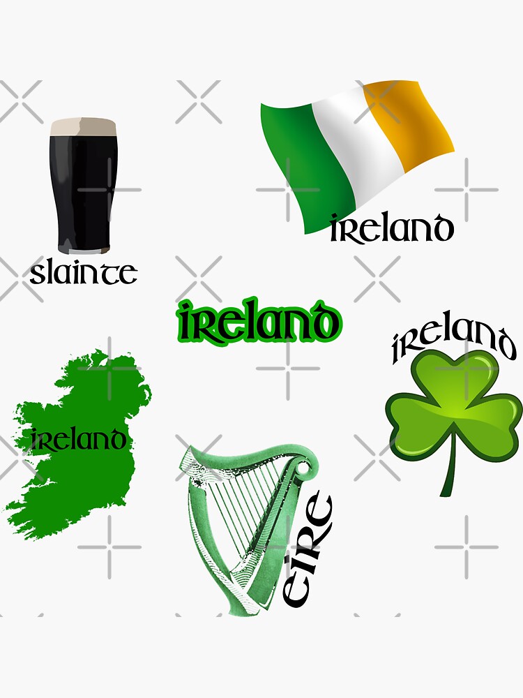 "Ireland Irish Sticker Pack 1" Sticker by Ireland Redbubble