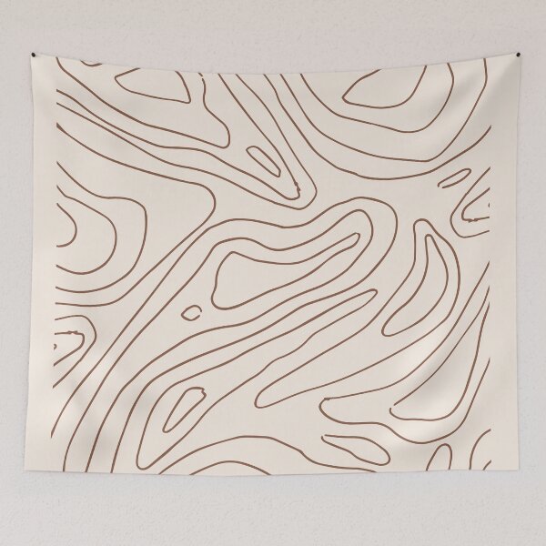 Item preview, Simple Minimalist Abstract Woby lines Earth Tones Pattern designed and sold by zedonee.