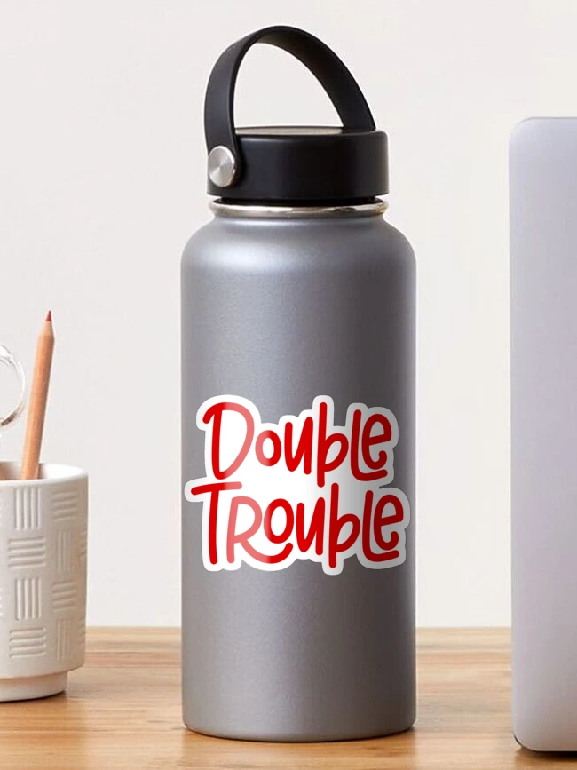 Double Trouble Sticker Social Media Content Stock Vector (Royalty