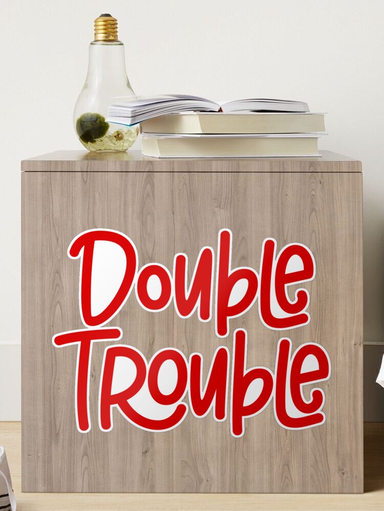 Double Trouble Sticker Social Media Content Stock Vector (Royalty