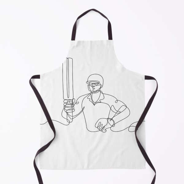 Item preview, Cricket Batsman Holding Up Bat Front View Continuous Line Drawing designed and sold by patrimonio.