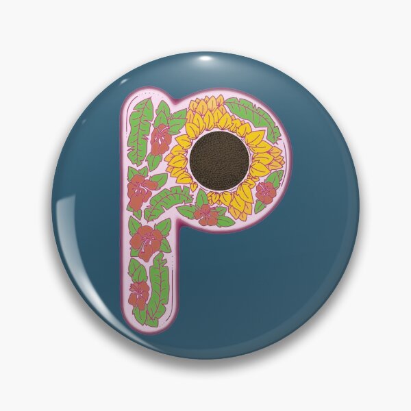 Item preview, Letter P floral monogram designed and sold by SidTastic .