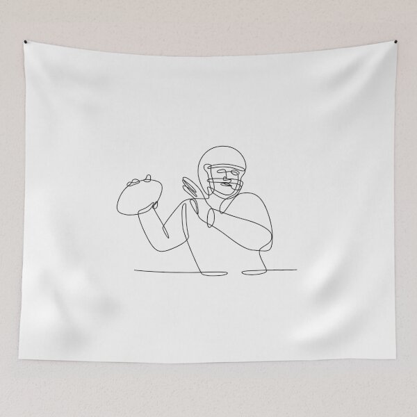 Item preview, American Football Quarterback About to Throw Ball Continuous Line Drawing designed and sold by patrimonio.