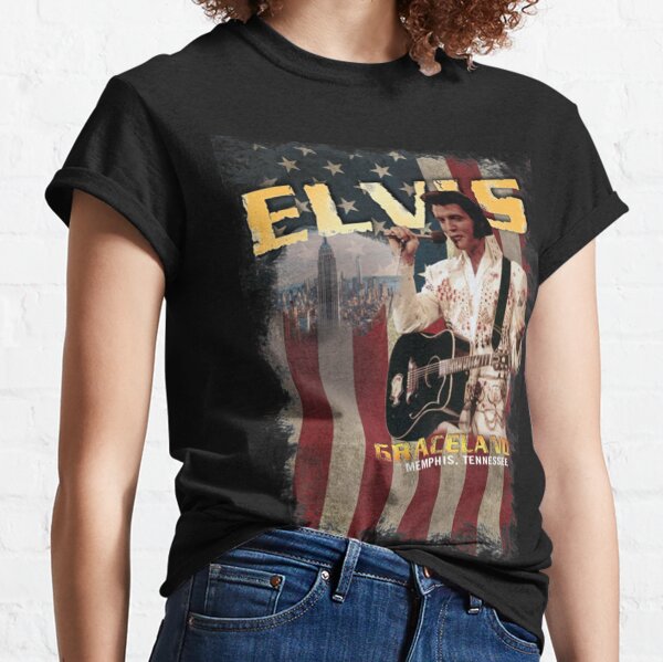 Camiseta de Elvis Presleyflag america graceland regalo de elvis presley para fans Camiseta clásica