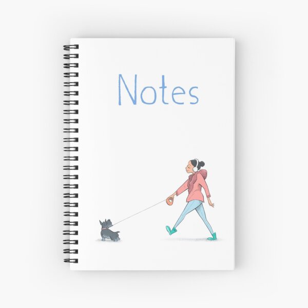 Lady with her Scottish Terrier Note Book Spiral Notebook