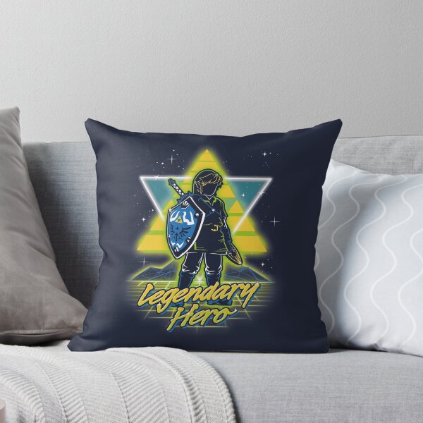Retro Legendary Hero Throw Pillow