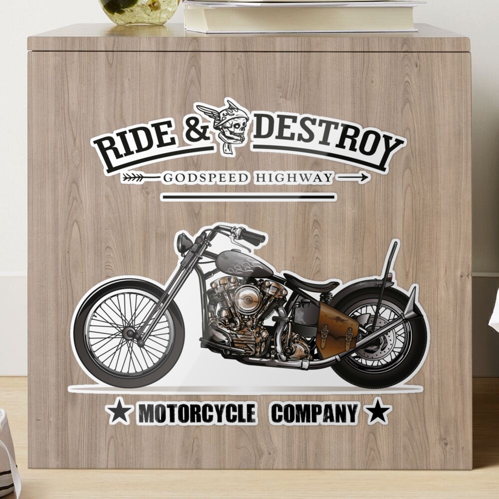 Vintage Ride n Destroy Chopper Motorcycle Poster