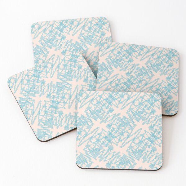 Item preview, abstract pattern with blue distressed shapes designed and sold by rysunki-malunki.